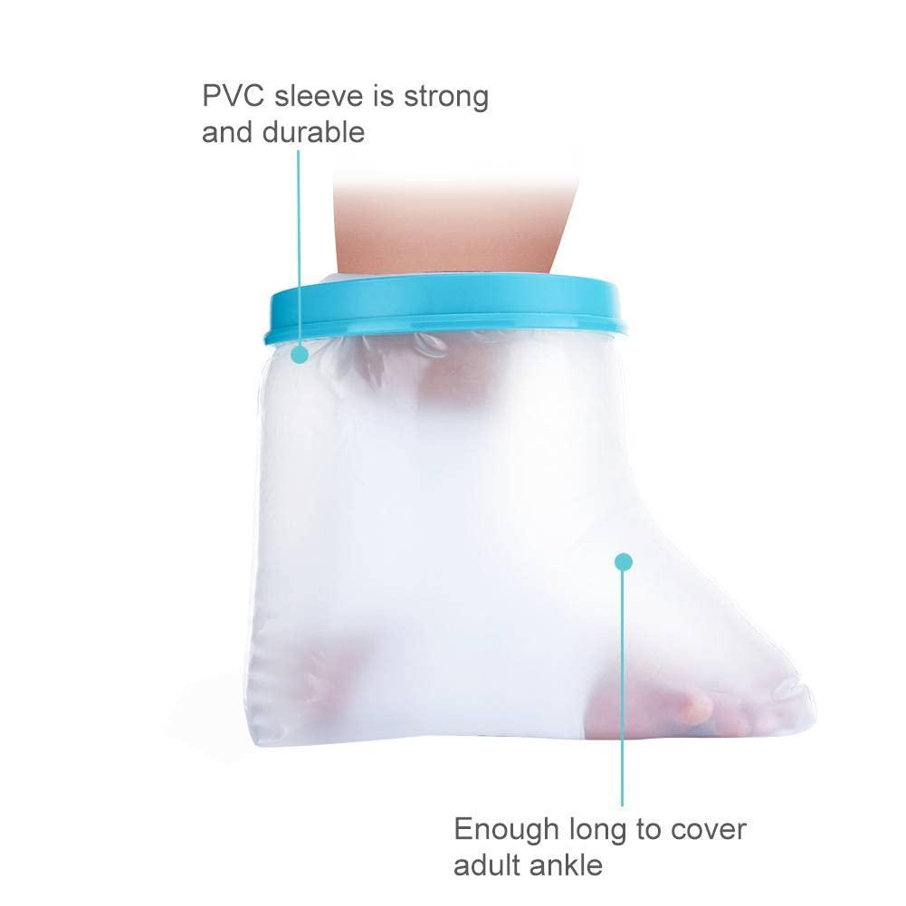 MWY DOACT Waterproof Cast Cover Foot, Cast Protector Adult Ankle for Shower Bath, Keep Leg Cast Bandage Dry, Watertight Cast Bag for Wound Foot Orthopedic Boot