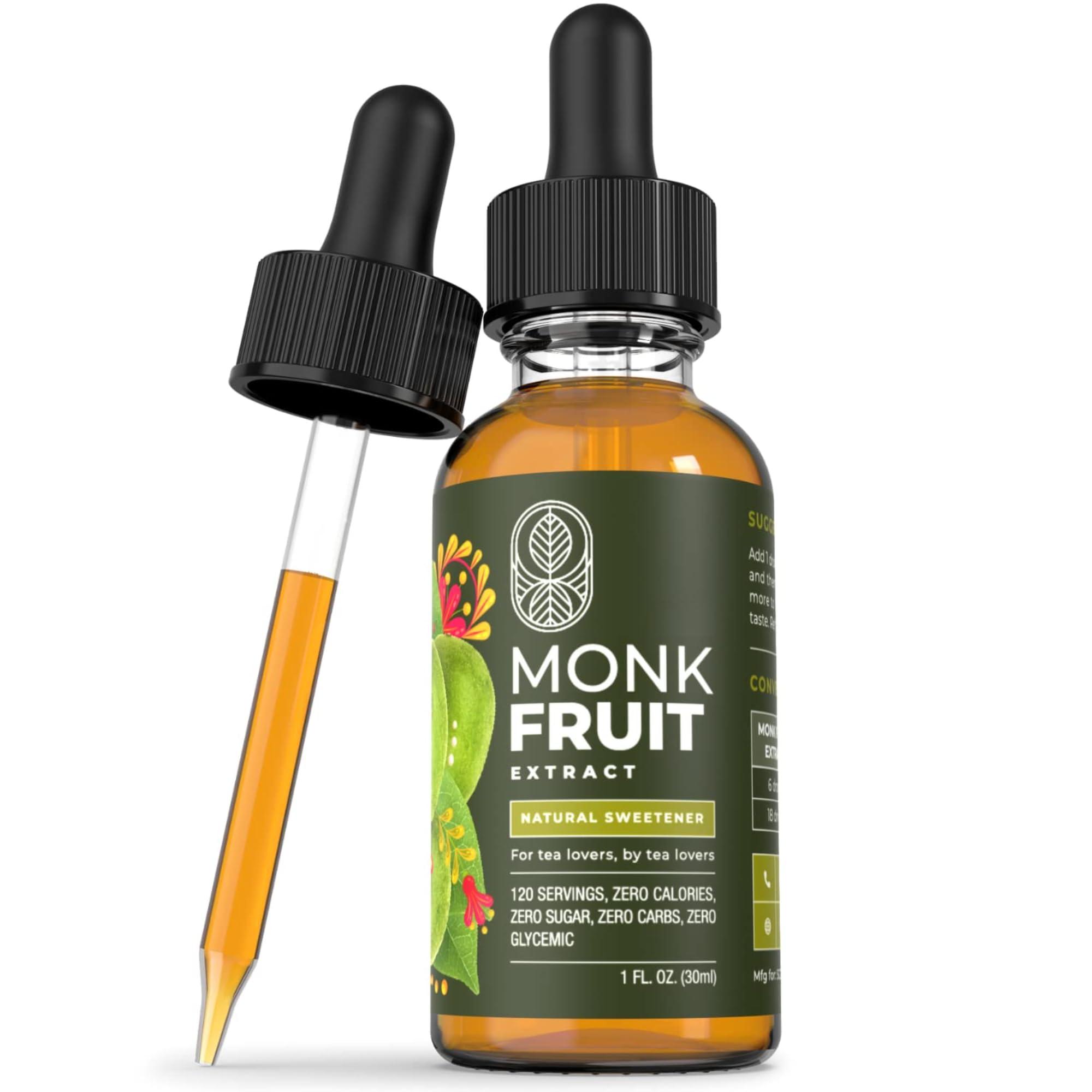 Gaudum MONK FRUIT SWEETENER LIQUID - 100% MONK FRUIT EXTRACT - No Erythritol, Zero Calories & Sugars, No added water, Keto-friendly, Designed for Tea Lovers