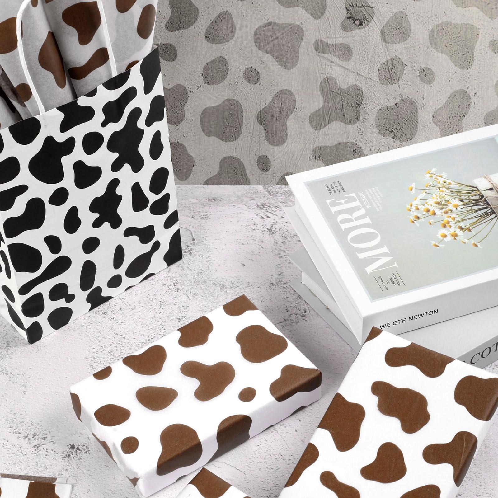 Bolsome Bolsome 100 Sheets 20 x 14 Inch Brown Cow Print Tissue Paper Highland Cow Print Tissue Paper for for Gift Wrapping, Birthday, Baby Shower, Cow Theme Party DIY Craft