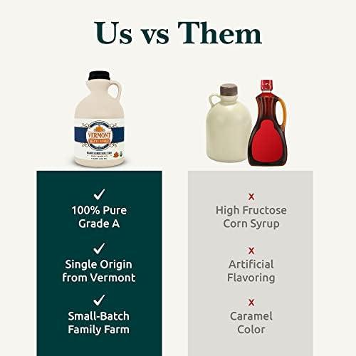 Vermont Maple Syrup Vermont Maple Syrup - 32 oz Grade A, Golden Delicate Organic Maple Syrup - 100% Pure and Authentic Maple Syrup for Pancakes, Waffles and More - Nut free, Gluten Free, Vegan, Paleo