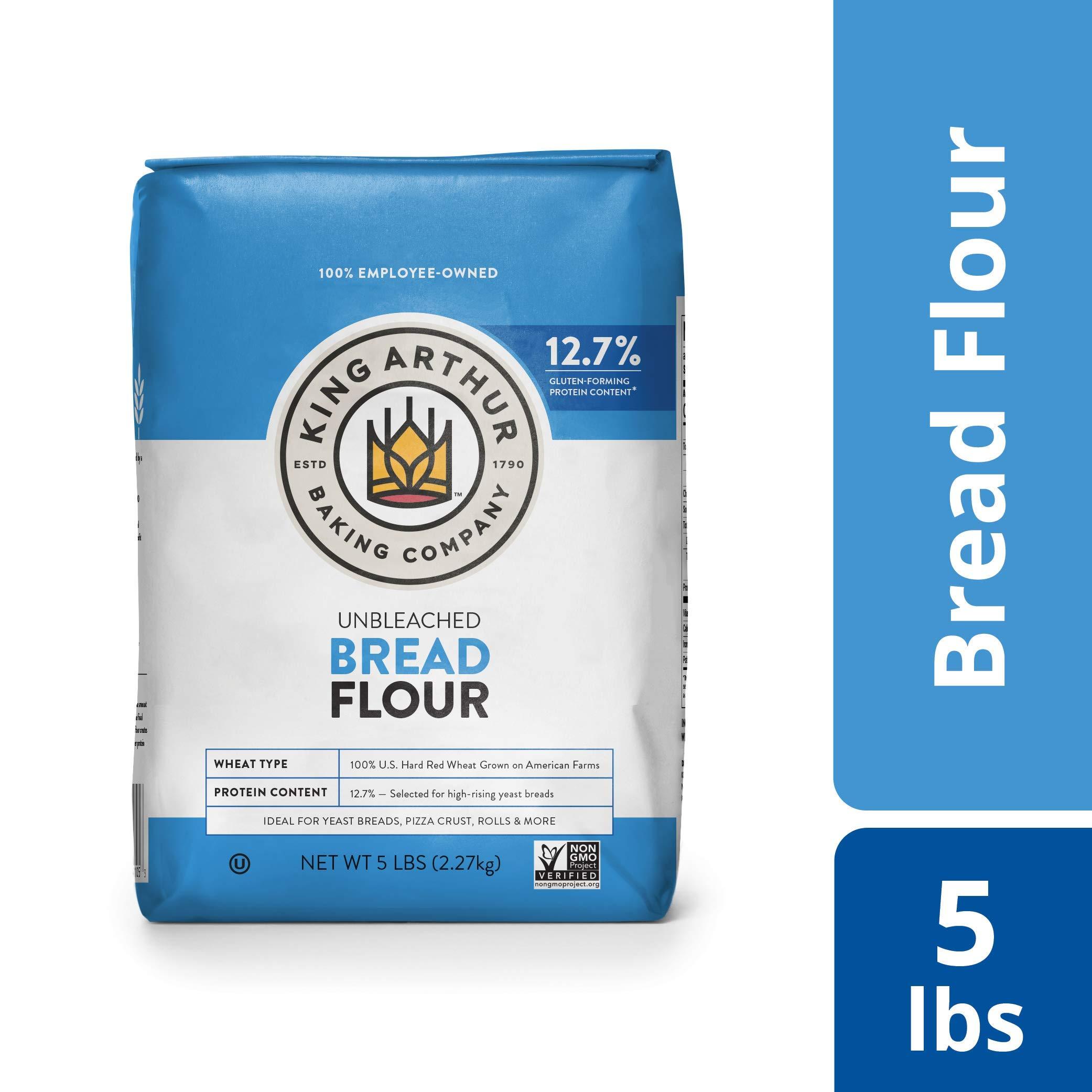 King Arthur King Arthur F King Arthur Flour Unbleached Bread Flour, 5 Pound (Packaging May Vary),, 5 Pound ()