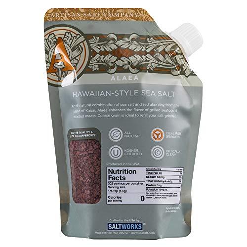 SaltWorks SALTWORKS Artisan Salt Company Alaea Red Hawaiian-style Sea Salt, Coarse Grain, Pour Spout Pouch, 16 Ounce