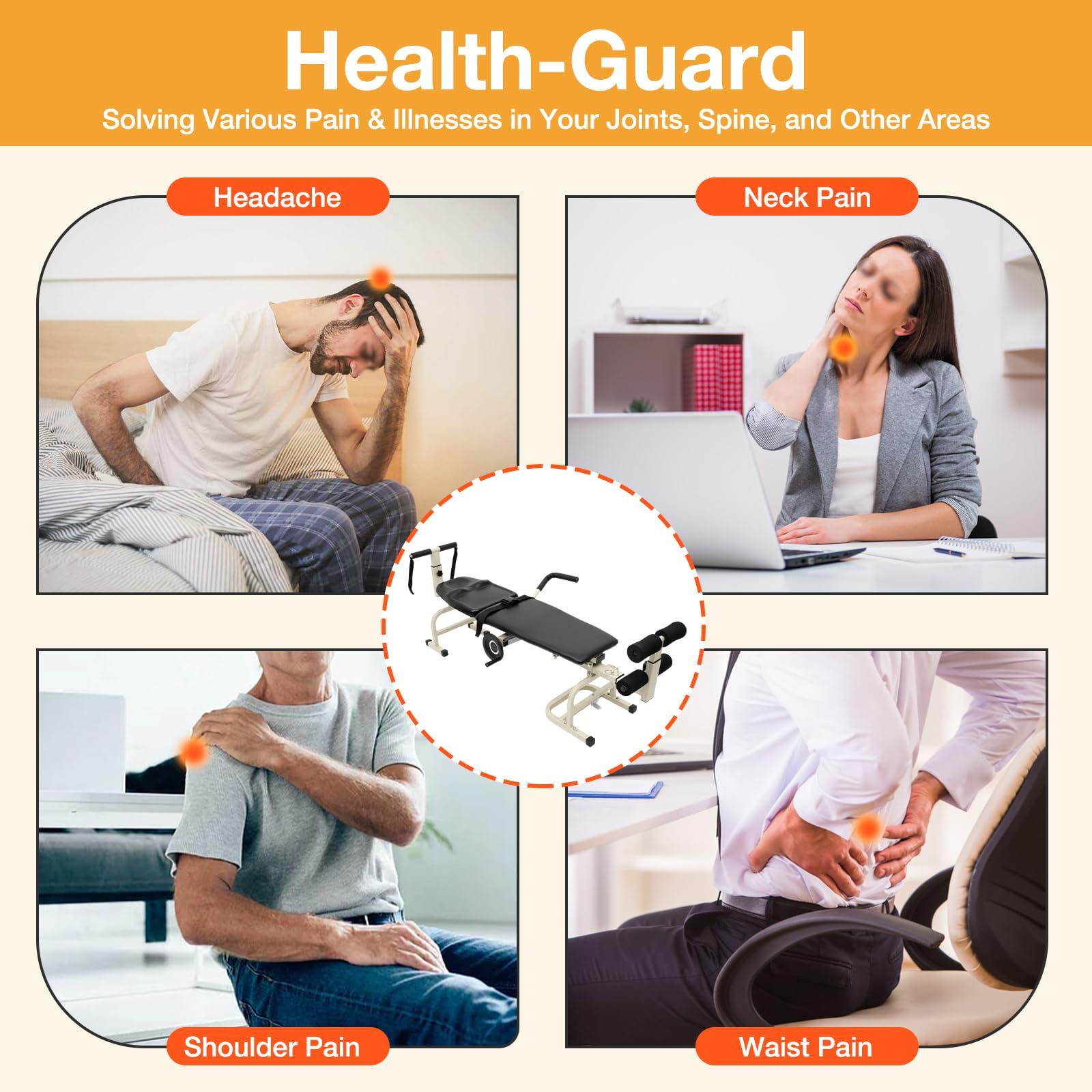 LYNICESHOP Multifunctional Spine Stretcher Machine Therapy Table, Cervical Traction Back Strencher Lumbar Bed Body Stretching Spine Cervical Stretcher Vertebra Lumbar