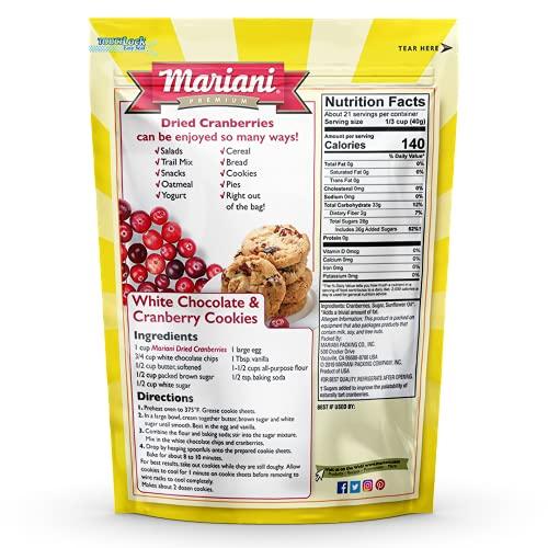 Mariani Premium Mariani | Dried Cranberries | Healthy Snacks for Kids & Adults | Dried Fruit | Vegan Snacks | Gluten Free Snacks | No Preservatives, Fat Free | 30 Ounces (Pack of 1) - Resealable Bulk Bag