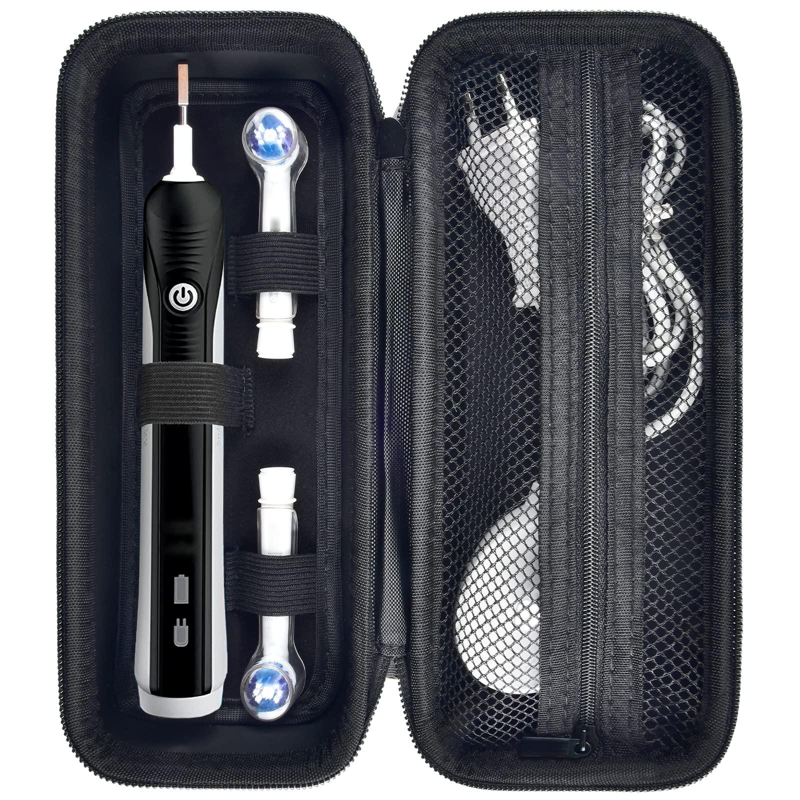 Comecase Toothbrush Travel Case Compatible with Oral-B Pro 1000, 2000, 3000, 3500, 1500/ for Philips Sonicare ProtectiveClean 4100 5100 Electric Toothbrush with Mesh Pocket for Accessories - Black ( Bag Only)