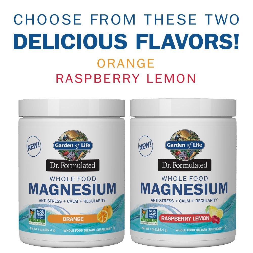 Garden of Life Garden of Life Whole Food Magnesium Powder, Raspberry Lemon - Vegan, Gluten & Sugar Free Supplement with Probiotics for Calm & Regularity