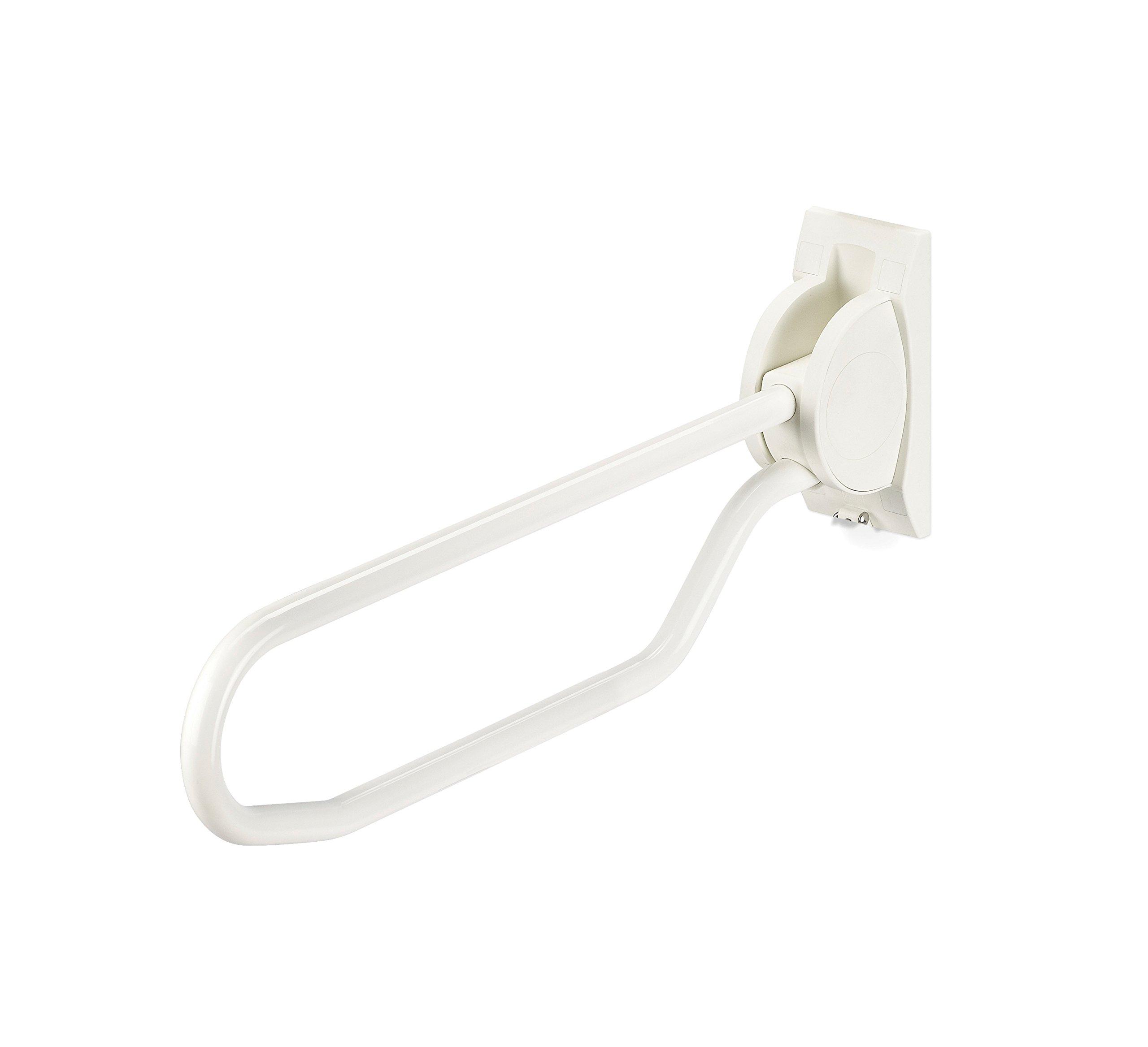 Linido Linido Hinged Arm Support Rail, 600 mm, Coated Steel Support for Sitting and Standing from Toilet, Bathroom Aid Locks in Upright Position, Improves Safety and Reduces Risk of Falls, Elderly, Disabled