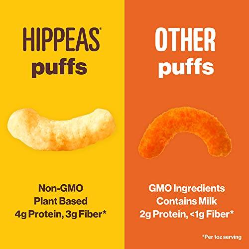 HIPPEAS Hippeas Chickpea Puffs, Vegan Nacho Vibes, 0.8 Ounce (Pack of 18), 3g Protein, 2g Fiber, Vegan, Gluten-Free, Crunchy, Plant Protein Snacks