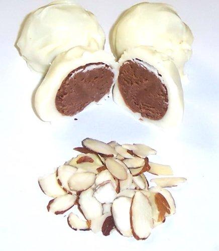 Scott's Cakes Scott's Cakes White Chocolate Covered Chocolate Almond Fudge Truffles in a 1 Pound Pink Roses Box
