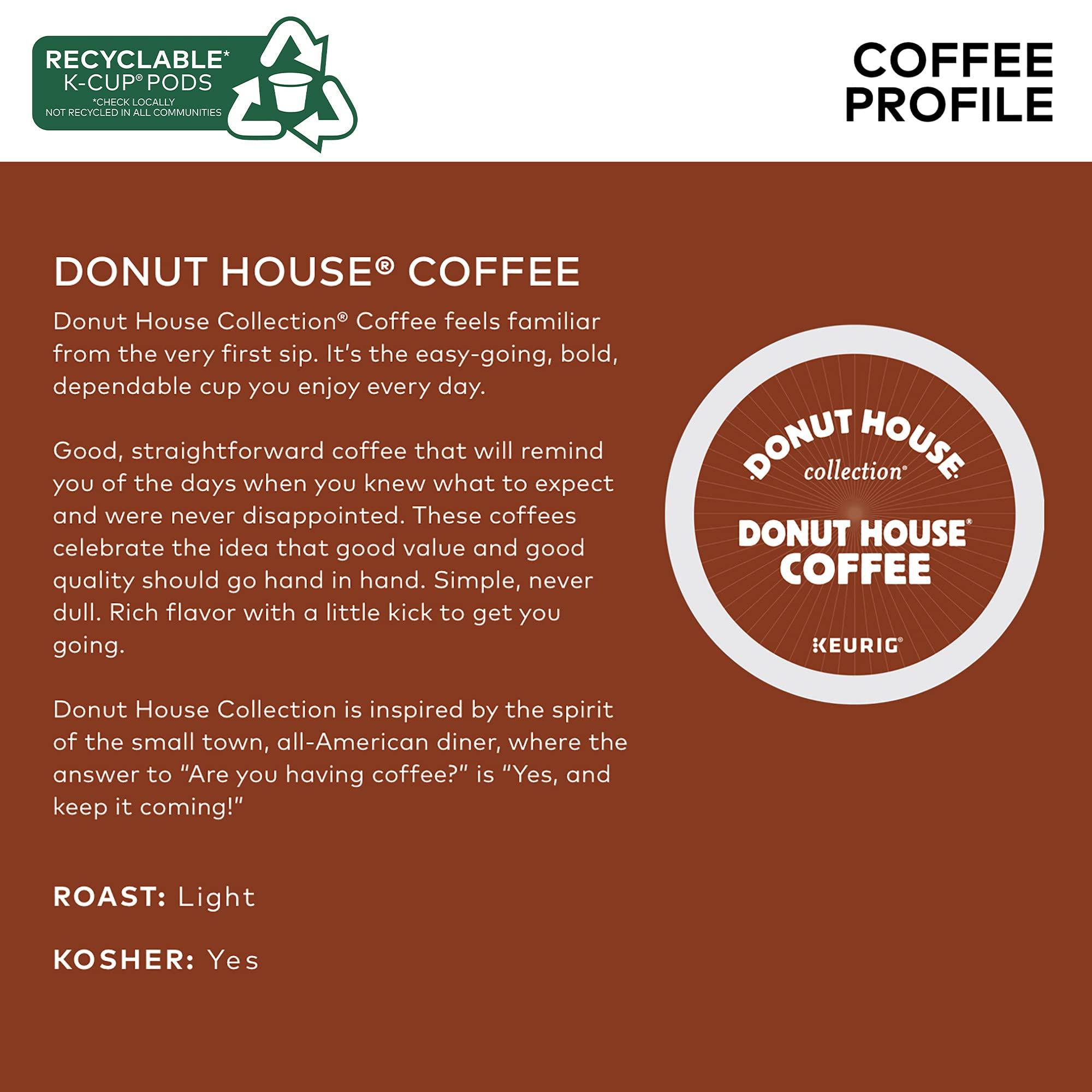 Donut House Collection Donut House Collection Donut House Coffee Keurig Single-Serve K-Cup Pods, Light Roast Coffee, 96 Count
