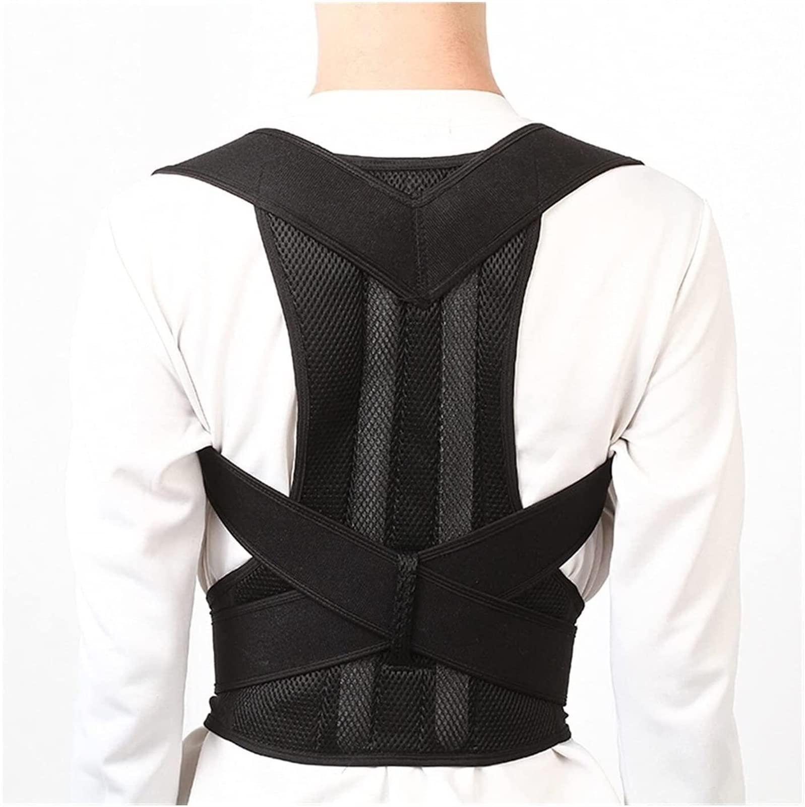 SJHY Posture Corrector Shoulder Support Back Brace,Providing Pain Relief for Neck, Breathable Fabric Lumbar Support Brace Back Posture (Size : Medium)