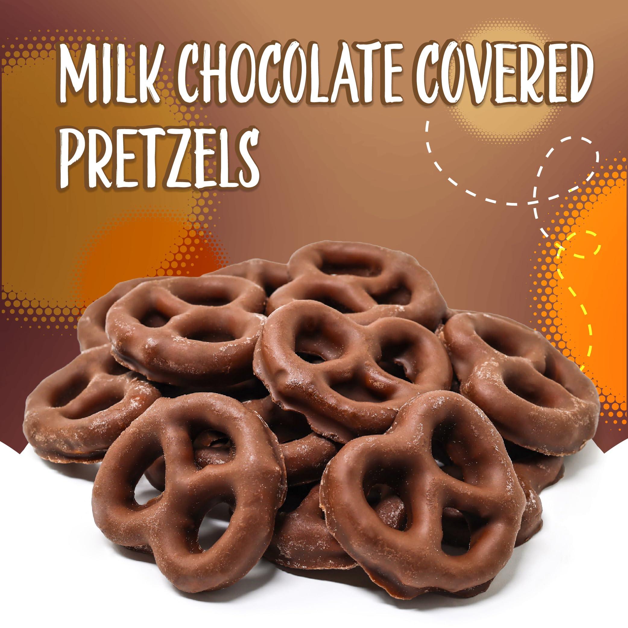 SUNNY ISLAND Milk Chocolate Covered Mini Pretzels | 2-Pound Bag | Salted Pretzels in Sweet Chocolate