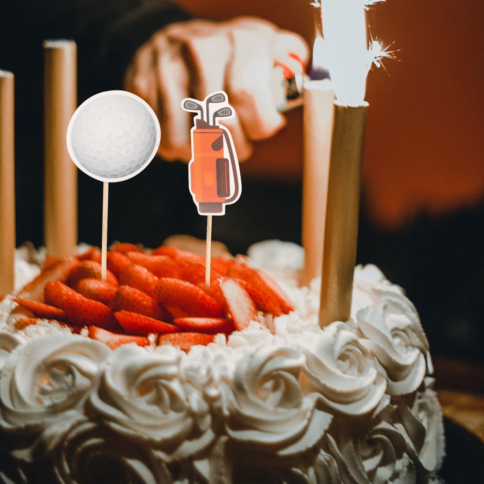 LUOZZY LUOZZY 5pcs Golf Themed Cupcake Topper for Kids Birthday Party Cake Decoration Golf Ball Shoes Cake Pick Cupcake Decorations