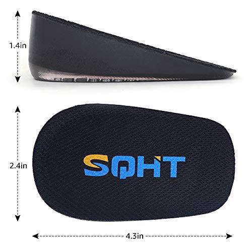 SQHT SQHT Height Increase Insoles - Heel Lift Inserts for Leg Length Discrepancies and Achilles Tendonitis, Heel Cups for Men and Women (Small (1.4" Height))
