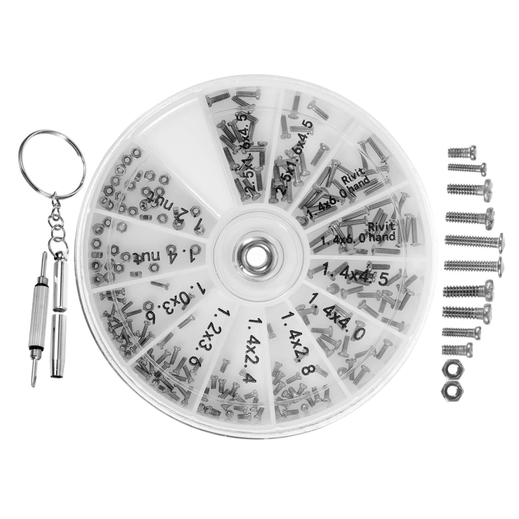 Beavorty Beavorty 4 Sets Eyeglass Screwdriver Kit Wipes Glasses Repairing Console Repair Kit Spectacle Repair Kit Cap Chain Eyewear Repair Kit Fix Torque Portable Remover Nut Silver Stainless Steel