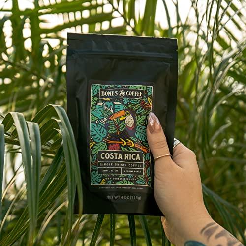 Bones Coffee Company Bones Coffee Company World Tour Sample Pack Gift Set, Medium Roast Whole Bean Coffee Low Acid Flavored Coffee Beans (4 oz, Pack of 5)