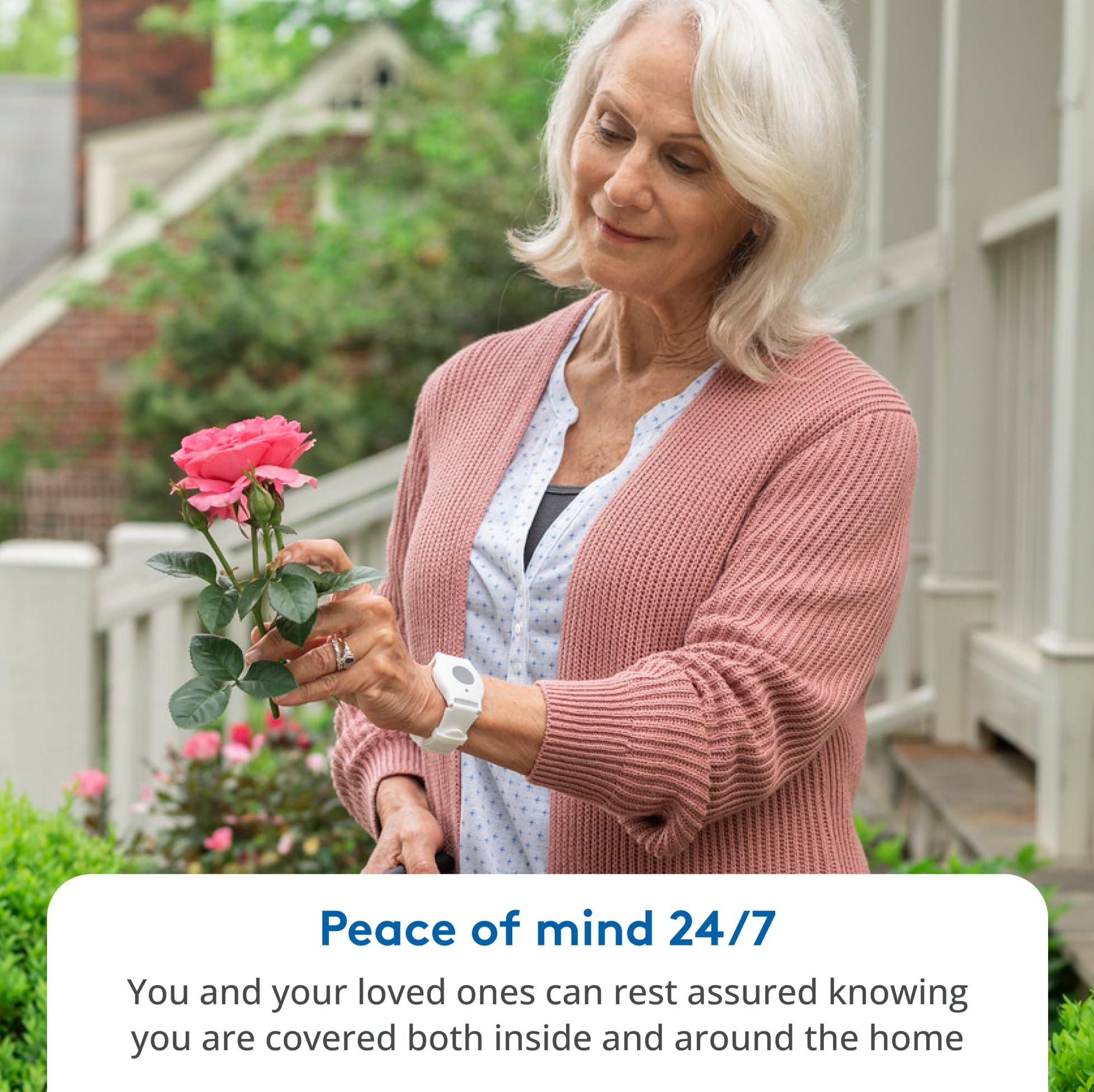 ADT ADT Medical Alert Plus - in-Home Medical Alert System for Seniors - Cellular 4G Coverage, 600ft Pendant Range, Home Temperature Monitoring, 24/7 U.S. Based Monitoring (White Wristband)