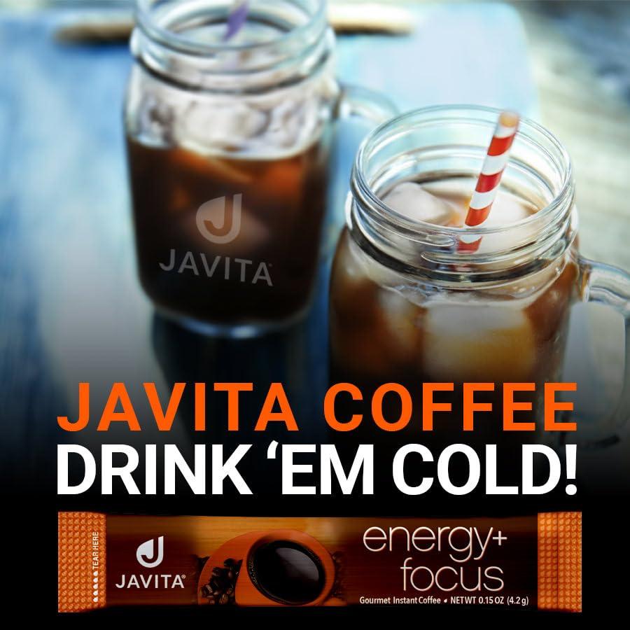 Javita Javita Energy + Focus Instant Coffee Packets, 100% South American Arabica & Robusta Blend, plus Herbs for Clarity, Energy, & Focus, Keto, Dieters Drink, 3 boxes of 24 (4.2g) sticks