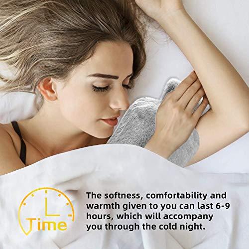 Fythao Hot Water Bottle with Soft Cover (2 Liter) Classic Rubber Hot Water Bag for Cramps, Neck, Shoulders Pain Relief, Hot Cold Pack for Hot and Cold Therapy and Feet Warmer, Great Gift for Women and Girls