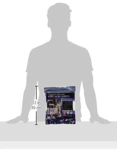 rawnori Raw Organic Nori Sheets 50 qty Pack + Free Sushi Roller Mat! - Certified Vegan, Raw, Kosher Sushi Wrap Papers - Premium Unheated, Un Cooked, untoasted, dried - RAWFOOD