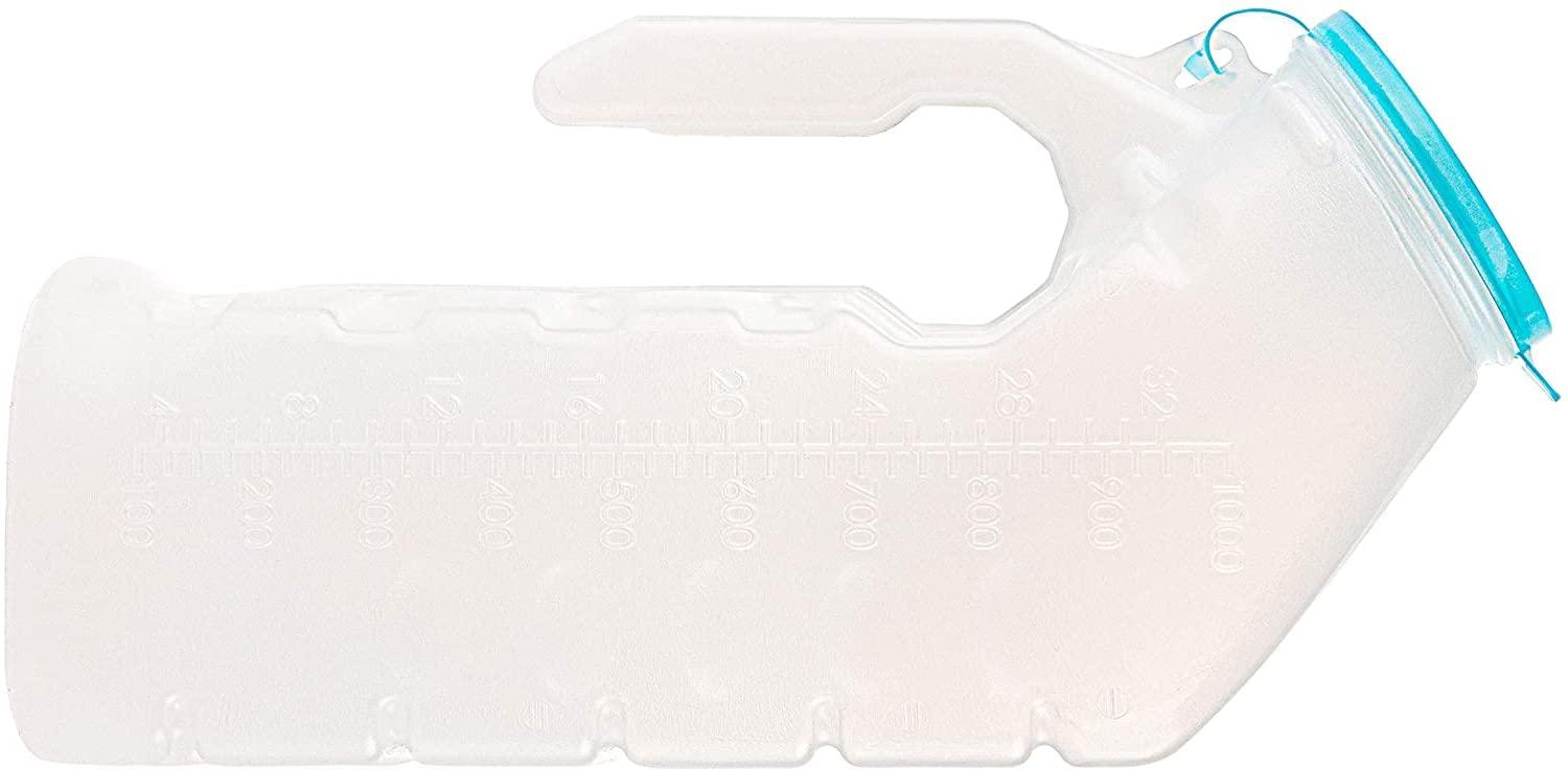 BodyHealt BodyHealt Urinals for Men 1000ml - Urine Bottle with Glow in The Dark Spill Proof Lid, Portable Urinal for Men, Male Urinal for Seniors, Hospital, Bedside & Car Travel, Mens Plastic Pee Bottles 6 Pack