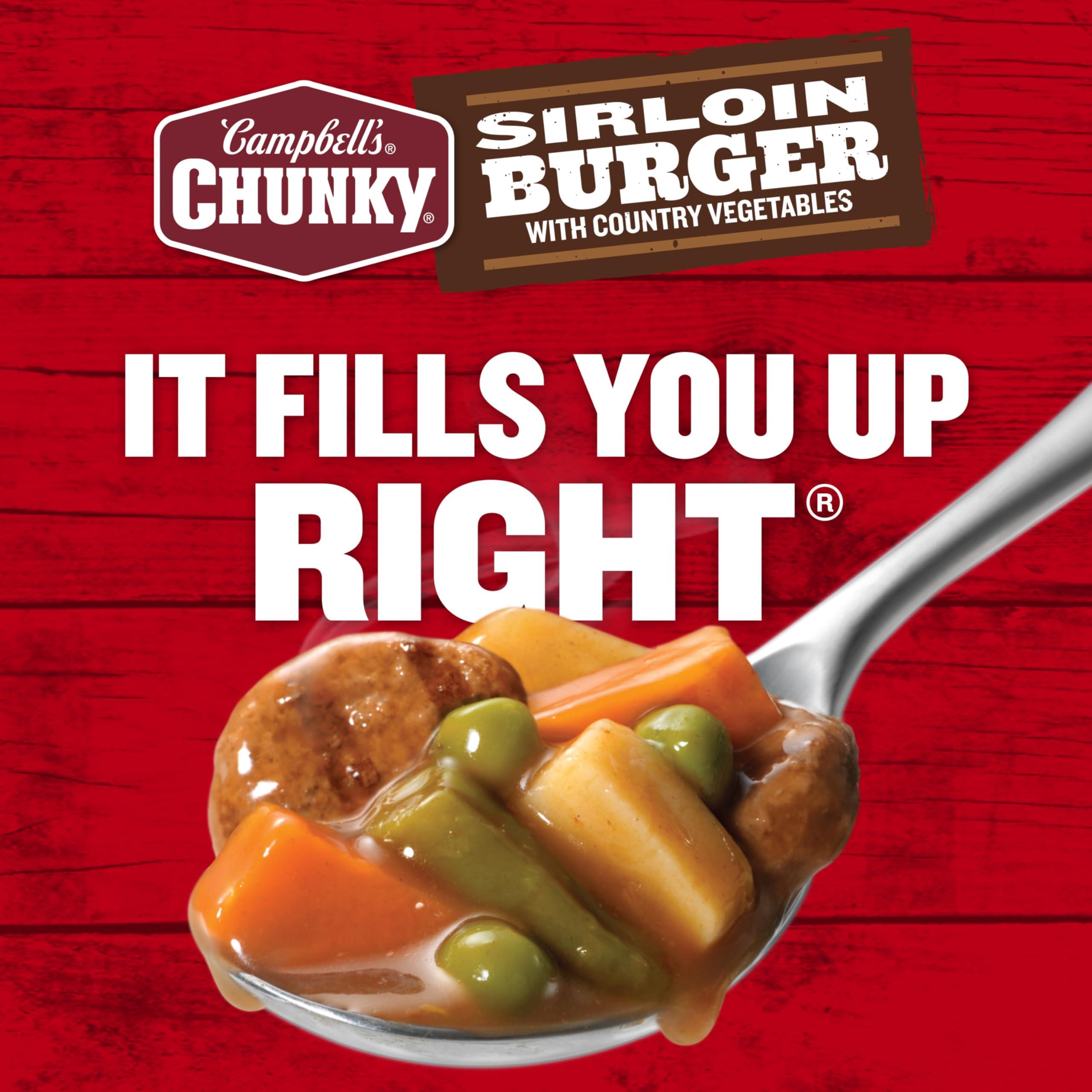 Campbell\'s Campbells Chunky Soup, Sirloin Burger With Country Vegetable Beef Soup, 18.8 oz Can
