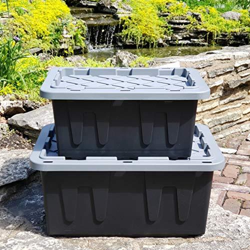 ECOstorage ECOstorage 4427EBKDC.02 Box Tough Recycled Plastic Storage Container, 27 Gallon, Black, 2 Count