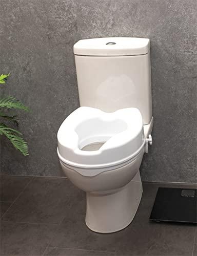 Aidapt Aidapt Raised Toilet Seat with 2\", 4\" or 6\" Elevation, Sturdy Comfortable Construction, Easy to Fit Lock on System with no Tools Required, (Eligible for VAT Relief)
