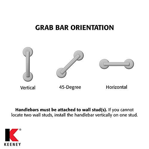 Plumb Pak Keeney PP19340SG Stainless Steel Grab Bar 1.25 In. Dia. x 12 In. Exposed Screw, Sure Grip