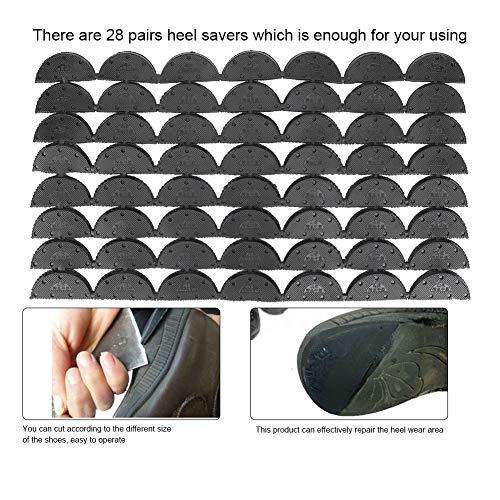 Biitfuu 56Pcs Rubber Heels Toe Plates Shoe Heel Taps Heel Repair Pad Replacement Shoe Repair Top Lifts