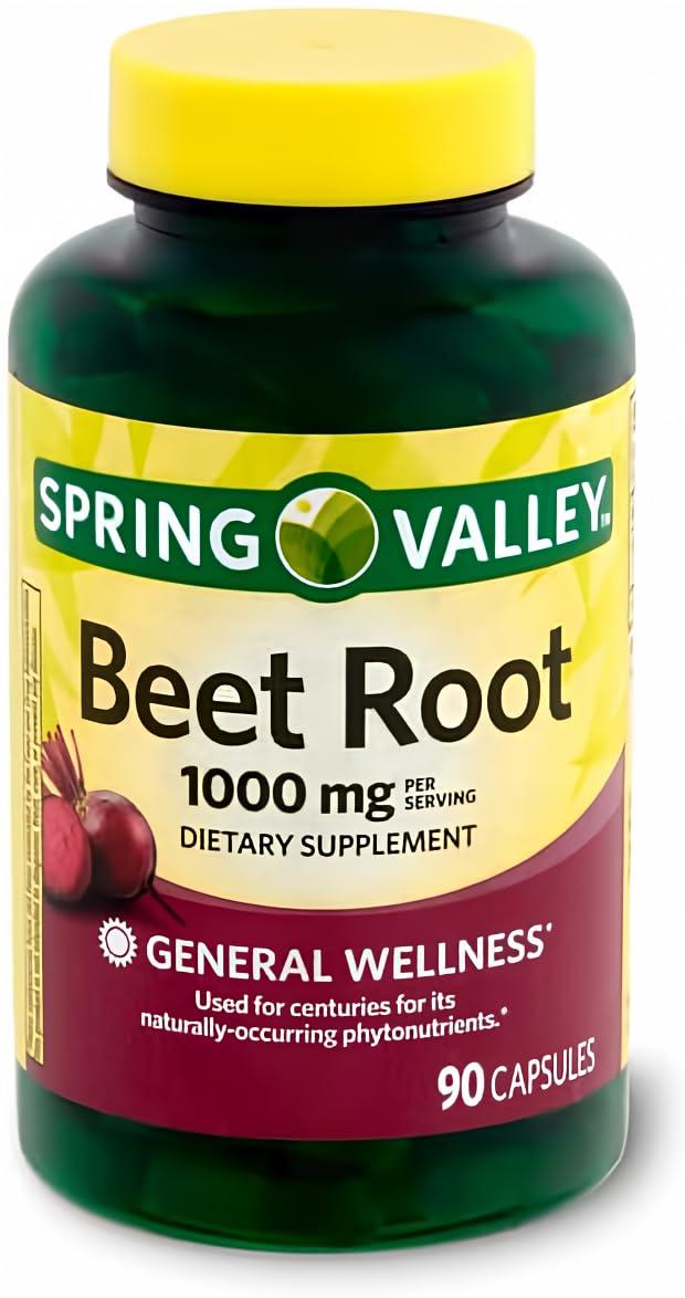 Spring Health Spring Health Valley Beet Root Dietary Supplement, 1000 mg, 90 Count + Your Vitamin Guide©