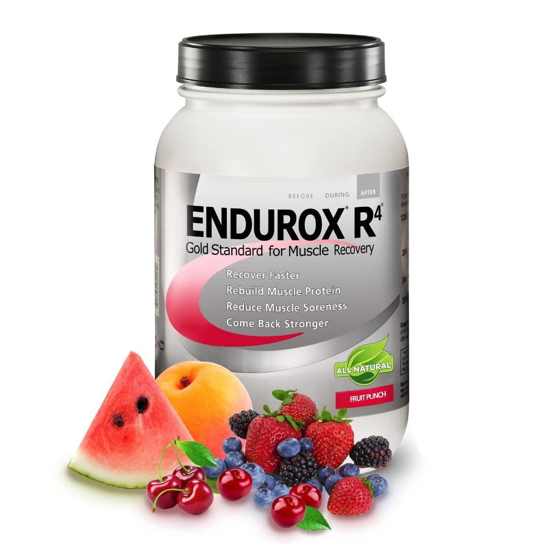 Endurox PacificHealth Endurox R4 I Post Workout Drink Mix with Protein, Carbs, Electrolytes and Antioxidants for Superior Muscle Recovery, Net Wt. 4.56 lb., 28 Servings (Fruit Punch Flavor)
