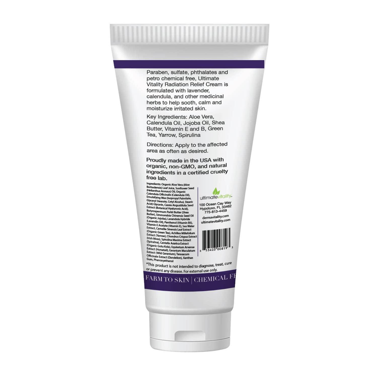 UltimateVitality UltimateVitality Unscented Radiation Burn Relief Cream Calendula Cream for Radiation Patients, Natural, Organic, Paraben, Pthalate Free - 2 Ounces