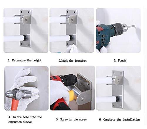 FairUo FairUo Folding Handicap Grab Bars Rails Toilet Handrails, Bathroom Grab Bar- Foldable and Portable Bathroom Safety Rails, Disabled, Elderly, Disabled, Pregnant Women Foldable Handrail Towel Rack/60