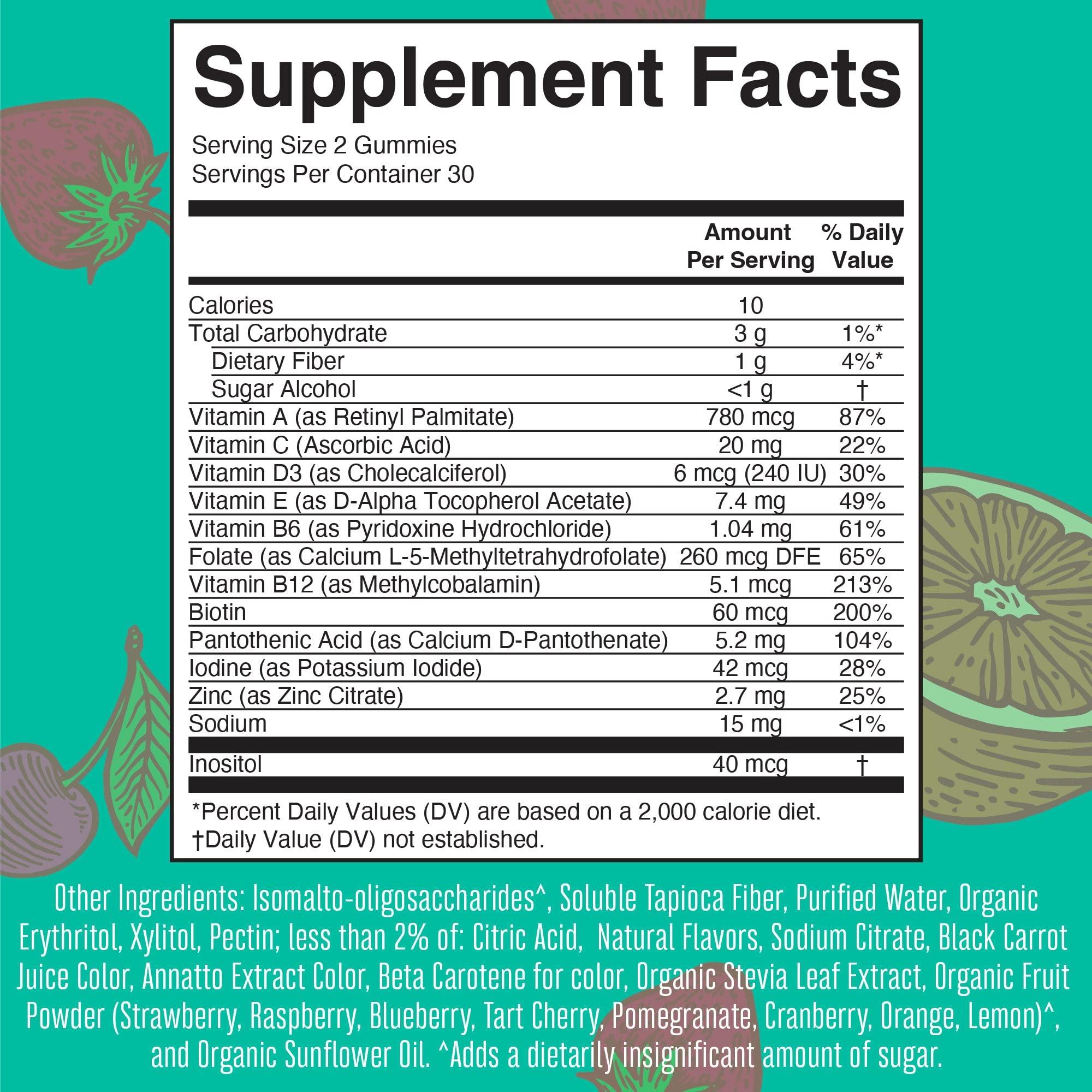 MaryRuth Organics MaryRuth Organics Multivitamin for Teens | Teen Multivitamin Multimineral Gummies with Vitamin B, C, D and E, Biotin, Zinc | Teen Vitamins | Vegan | Sugar Free | Gluten Free | 60 Count