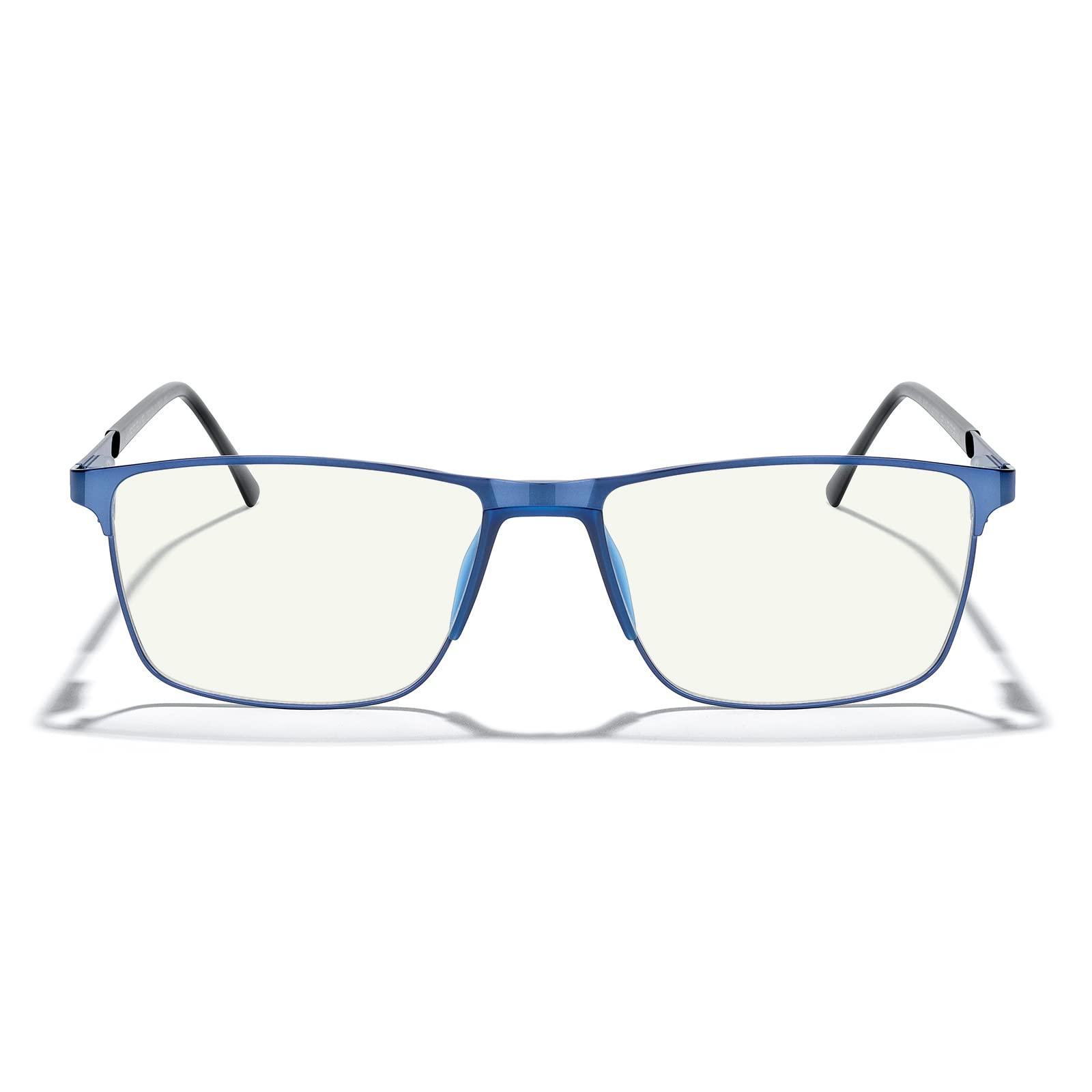 MERRY'S MERRY'S Fashion Blue Light Blocking Glasses - Reading Glasses Metal Frame Spring Hinge Readers for Men Eyeglasses (Blue-52MM, 2.00)