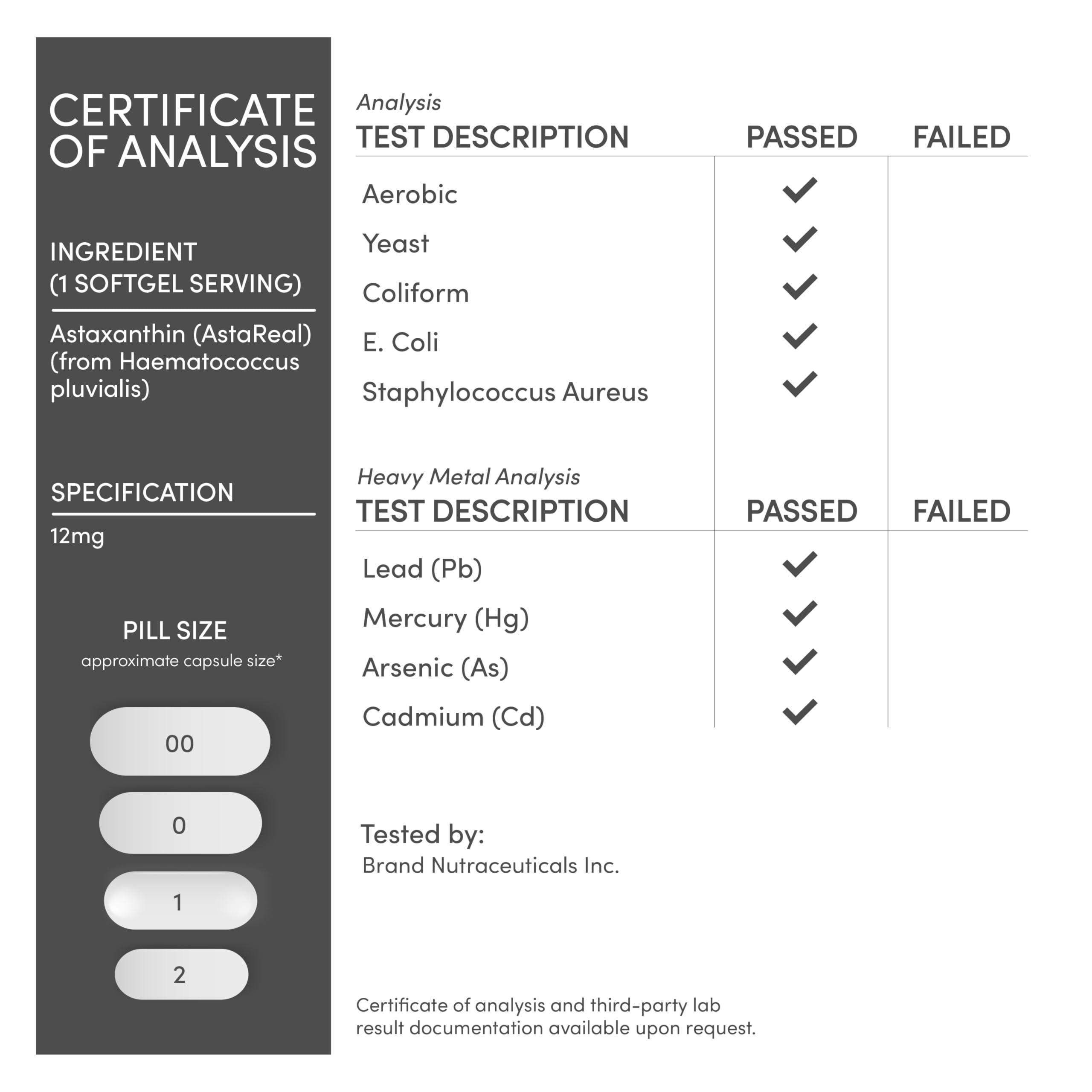 Double Wood Supplements Astaxanthin 12mg Max Strength (AstaReal: Natural Patented Astaxanthin with 70+ Human Clinical Trials - World's Most Studied Brand) Grown, Harvested, and Made in The USA (Astaxantina) by Double Wood