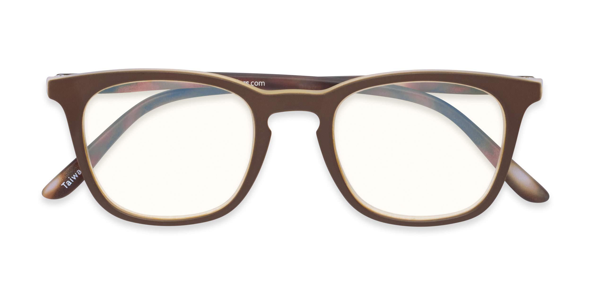 Readers Readers.com Reading Glasses: The Blaire Blue Light Reader square Style for Men and Women