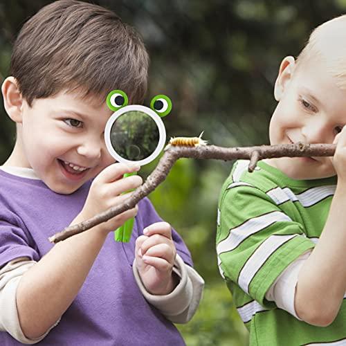 Generic Magnifying Glass for Kids Students Hand-held Reading Magnifier Kids Magnify Glass Toy Cute Cartoon Style Great for Reading (Color : Gold)