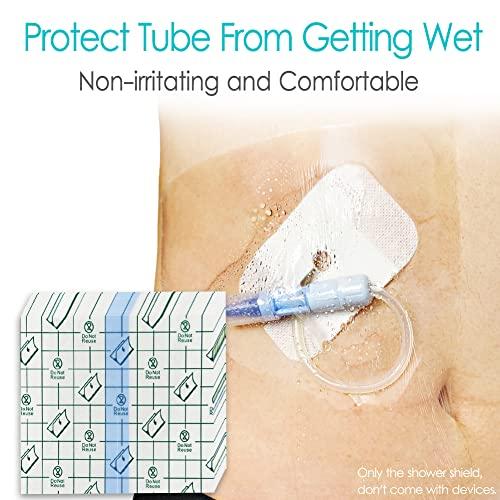 Hola Health Waterproof Shower Protector Bandage 8x8 inch for Large Port Surgery Incisions Guard Tattoo Second Skin Healing Aftercare Cover Bath Patch Transparent Film Clear Adhesive Wounds Dressing (Pack of 50)