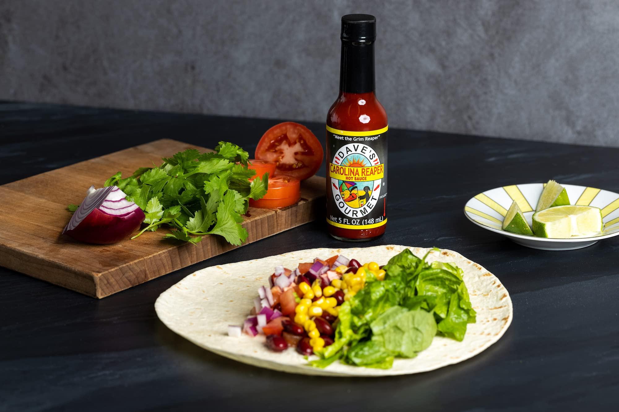 Dave's Gourmet Dave's Gourmet Carolina Reaper Hot Sauce Add Flavor and Heat to Dips, Spreads, Sauces and Marinades - 3 Bottles