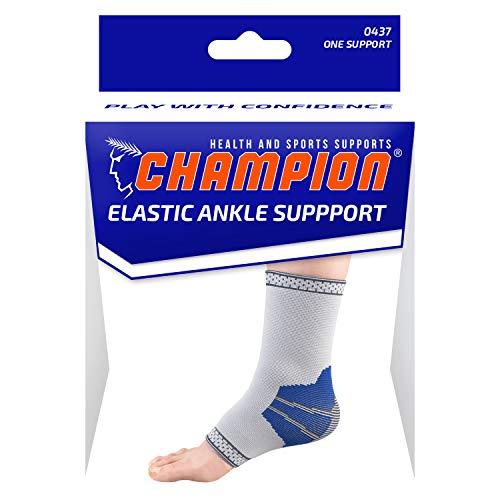 Champion Champion Elastic Ankle Support Compression Sleeve, Gray, Medium