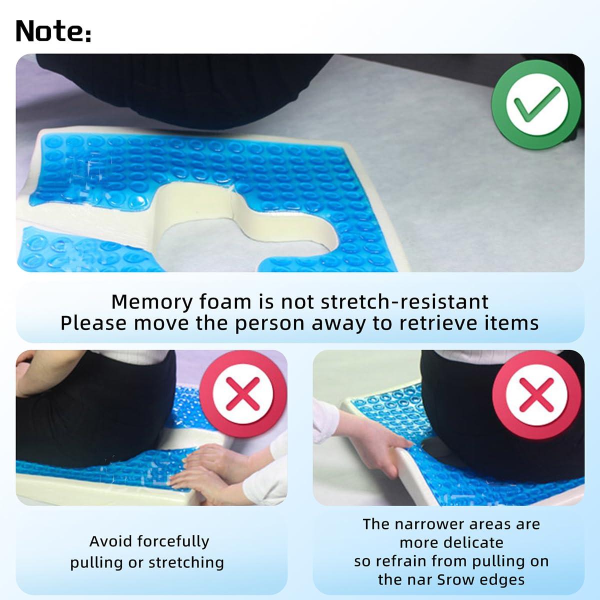 CRAZY ROSA Bed Sore Cushion Gel Memory Foam Wedge Seat Pad with Washable Cover for Elderly and Bedridden Patients - Breathable Anti Bedsore Pressure Relief Seating Solutions