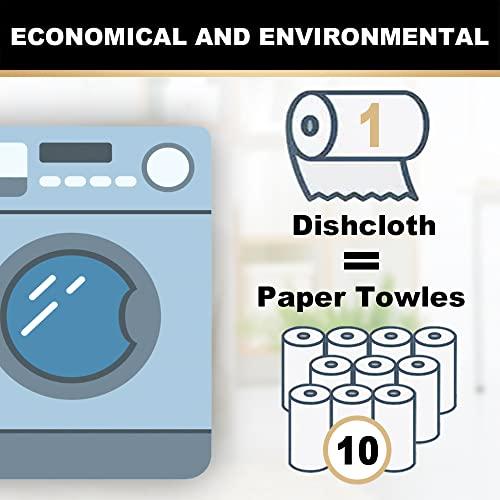 Supmaquc Supmaquc 2 Pack Upgraded Reusable Cleaning Cloths Extra Thick Durable Disposable Cleaning Towels Kitchen Dish Paper Multi Purpose Household Towels Thickened Non Woven Wipes, 7.9\"X11.8\", Blue