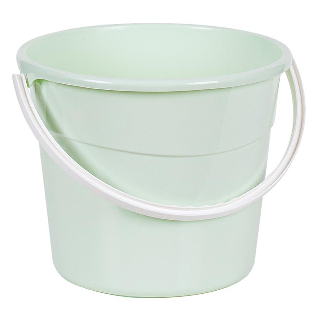 Amosfun Amosfun Plastic Buckets Plastic Bucket with Handle Round Water Bucket Bath Bucket Water Container for Camping Travel Beach Summer Party Accessory Green Cleaning Bucket