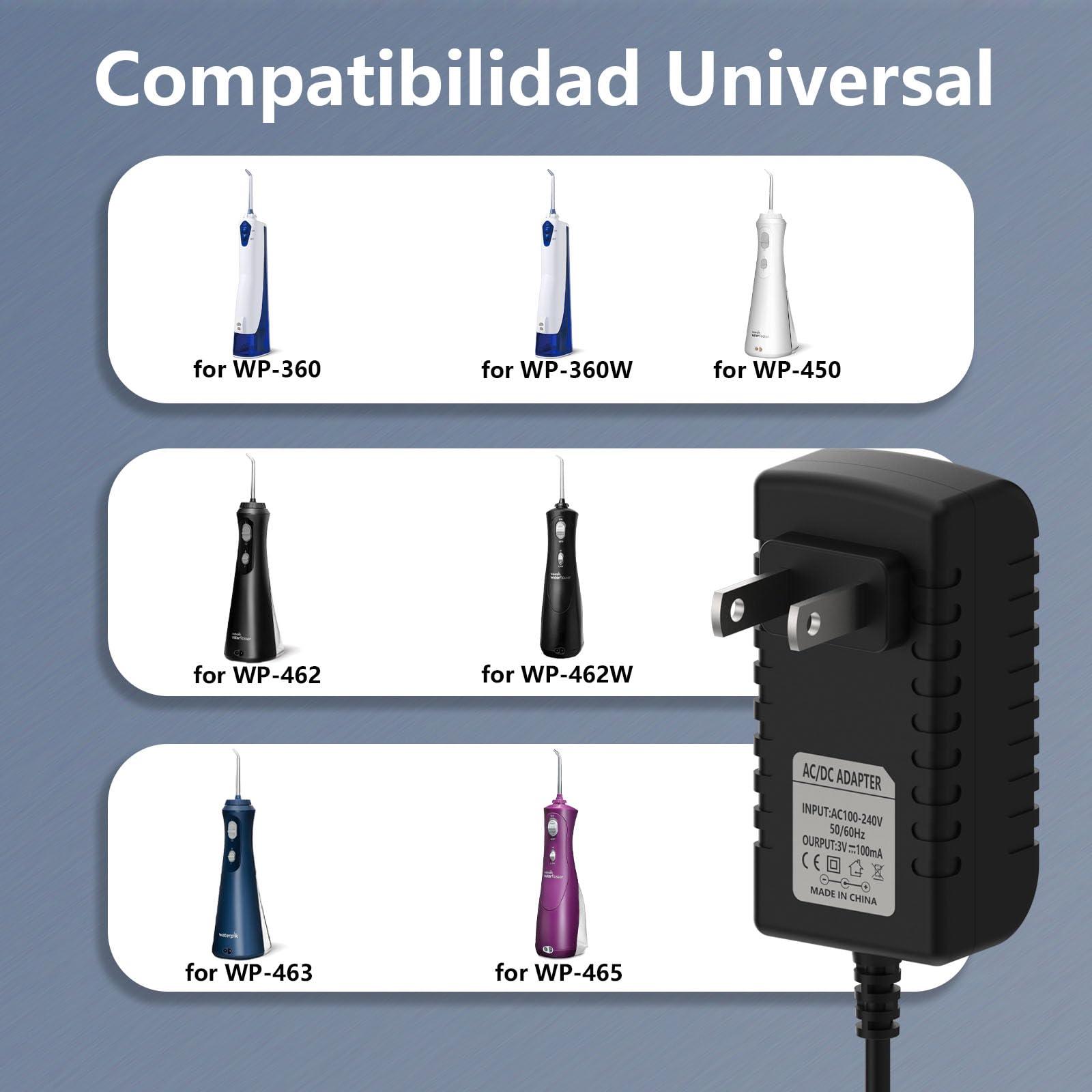 hafiuege Hafiuege Charger Cord Replacement for Waterpik Water Flosser WP360 WP360W WP360C WP400 WP440 WP440C WP450 WP462 WP462W WP468 WF13 WP100 Series, Water Pik Water Flosser Charging Cable