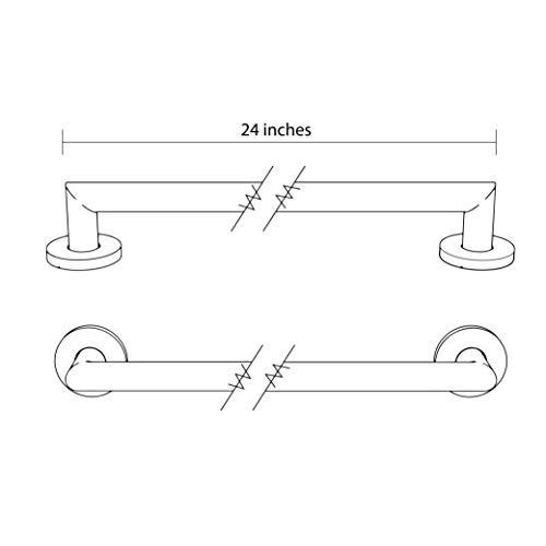 Plumb Pak Keeney GB2024-24BN Deco Grab Bar 1.25 Dia x 24 In., Brushed Nickel