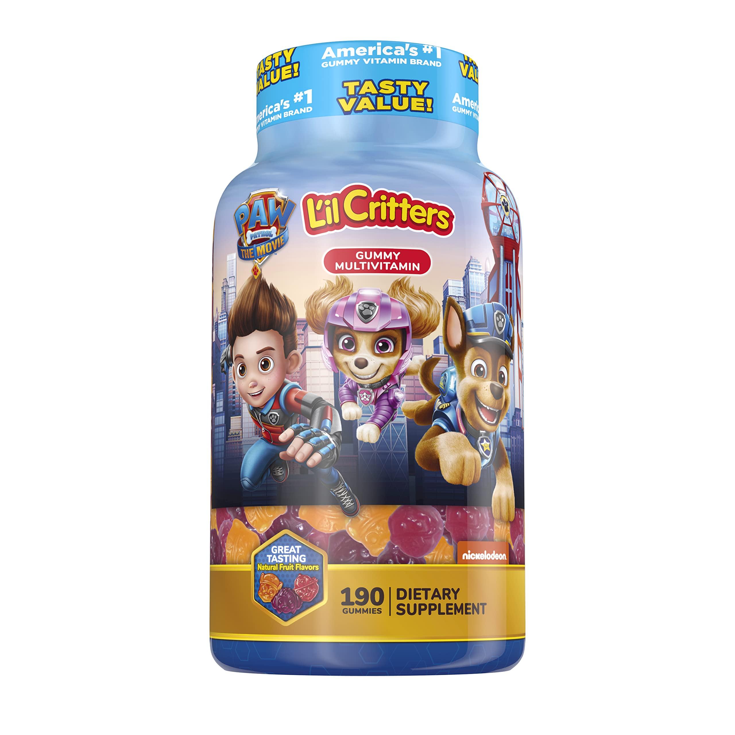 Lil Critters L\'il Critters Paw Patrol & Gummy Vites Kids Multivitamin Gummies, 190 Count Cherry, Strawberry, Orange, Pineapple and Blueberry Flavors