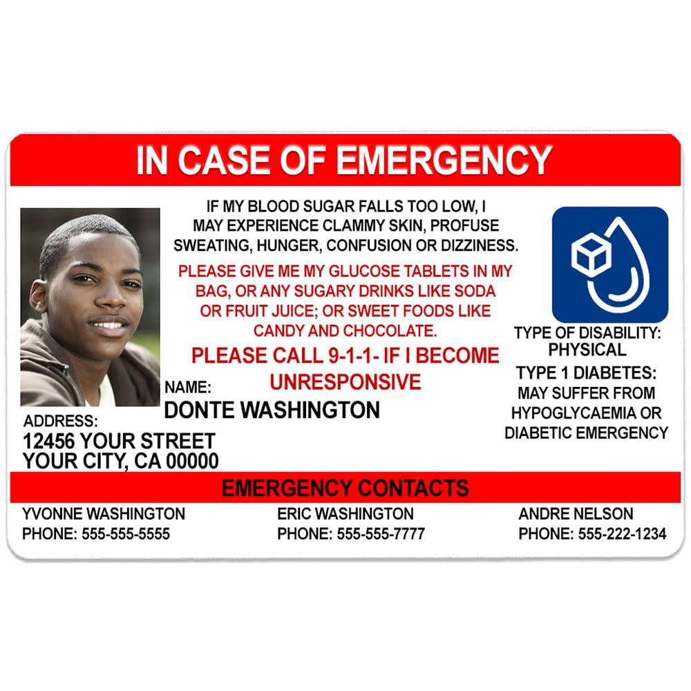 1 Cute Pooch 1 Cute Pooch Disability Alert In Case of Emergency Card (Red Emergency Card)