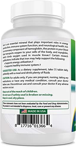 Best Naturals Best Naturals Iron Supplement - 65 mg - 240 Tablets - Non-GMO & Gluten Free